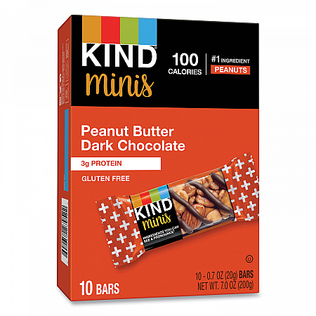 Minis, Peanut Butter Dark Chocolate, 0.7 oz Bar, 10/Pack (27961)