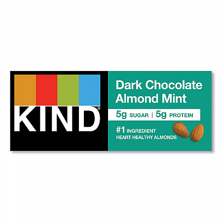 Nuts and Spices Bar, Dark Chocolate Almond Mint, 1.4 oz Bar, 12/Box (19988)