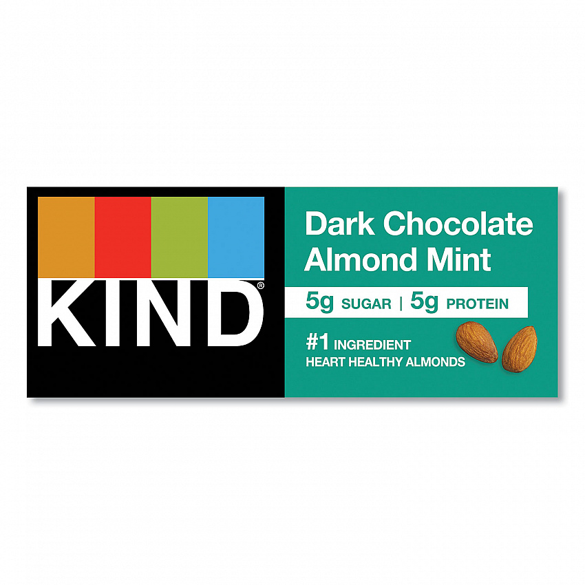 Nuts and Spices Bar, Dark Chocolate Almond Mint, 1.4 oz Bar, 12/Box (19988)