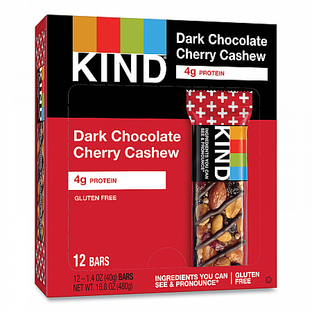 Plus Nutrition Boost Bar, Dk ChocolateCherryCashew/Antioxidants, 1.4 oz Bar, 12/Box (17250)