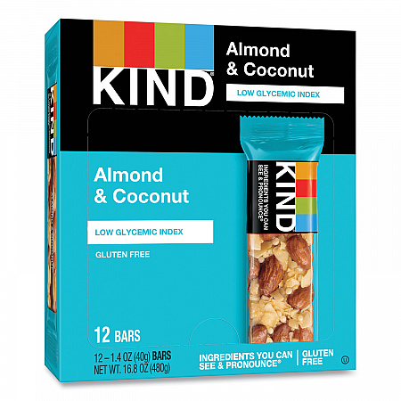 Fruit and Nut Bars, Almond and Coconut, 1.4 oz Bar, 12/Box (17828)