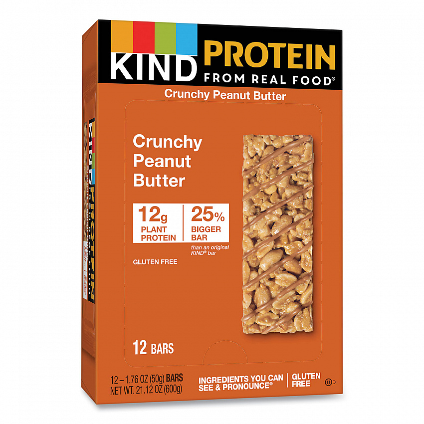 Protein Bars, Crunchy Peanut Butter, 1.76 oz Individually Wrapped, 12/Pack (26026)