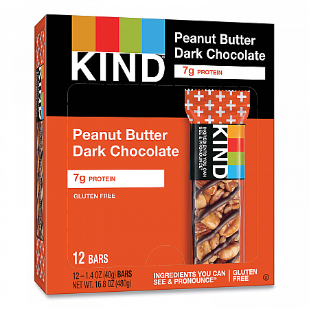 Plus Nutrition Boost Bar, Peanut Butter Dark Chocolate/Protein, 1.4 oz Bar, 12/Box (17256)