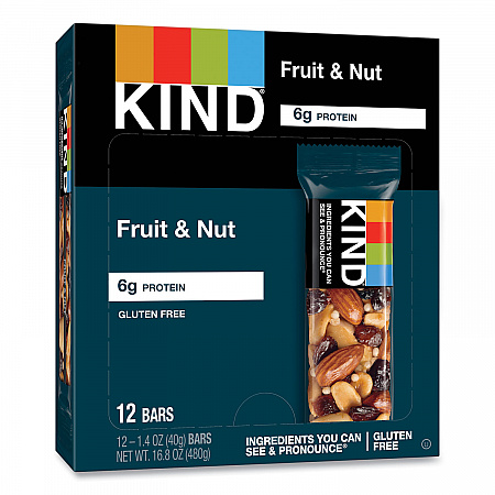 Fruit and Nut Bars, Fruit and Nut Delight, 1.4 oz Bar, 12/Box (17824)