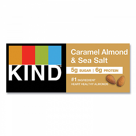Nuts and Spices Bar, Caramel Almond and Sea Salt, 1.4 oz Bar, 12/Box (18533)