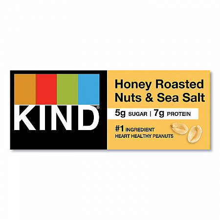 Nuts and Spices Bar, Honey Roasted Nuts/Sea Salt, 1.4 oz Bar, 12/Box (19990)