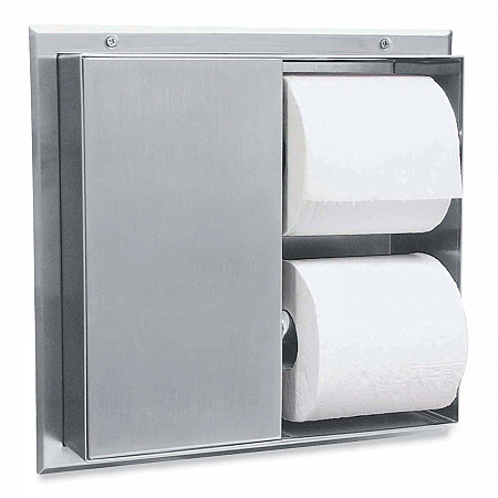 Partition-Mounted Multi-Roll Toilet Tissue Dispenser, 13.25 x 4 x 12.56, Stainless Steel (386)