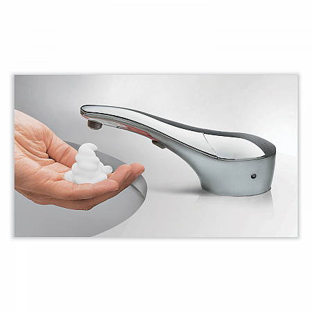 SureFlo Top-Fill Automatic Bulk Foam Soap Dispenser, 34 oz, 7.75 x 7.75 x 19.94, Chrome (828)