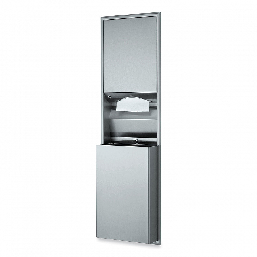ClassicSeries Recessed Convertible Paper Towel Dispenser/Waste Receptacle, 15.19 x 7.09 x 56, Satin Stainless Steel (3944)