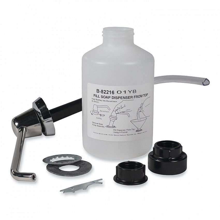 Manual Top-Fill Liquid Soap Dispenser, 6" Spout, 20 oz, 7.63 x 7.63 x 12.13, Chrome (82216)