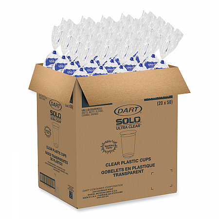 Ultra Clear Cups, 16 oz, Plastic, 50/Bag, 20 Bags/Carton (TR16)
