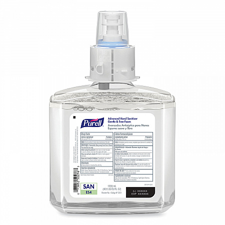 Advanced Hand Sanitizer Gentle and Free Foam, 1,200 mL Refill, Fragrance-Free, For ES4 Dispensers, 2/Carton (505102)
