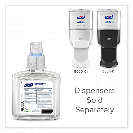 Advanced Hand Sanitizer Gentle and Free Foam, 1,200 mL Refill, Fragrance-Free, For ES4 Dispensers, 2/Carton (505102)