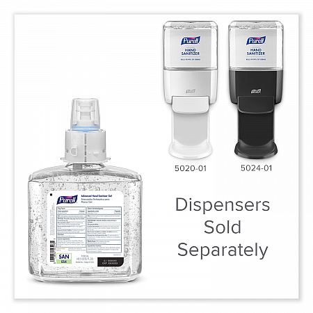 Advanced Hand Sanitizer Gel Refill, 1,200 mL, Clean Scent, For ES4 Dispensers, 2/Carton (506302)