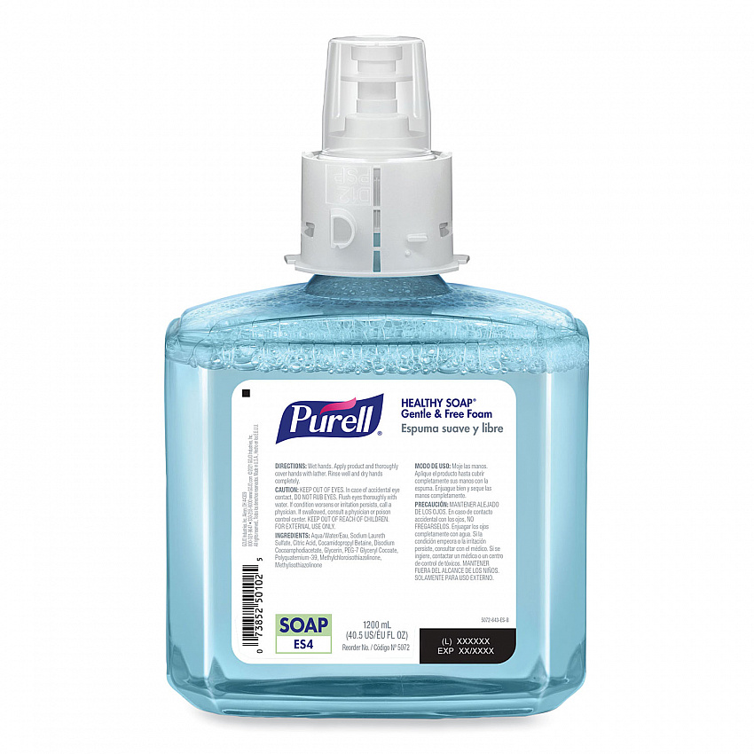 HEALTHY SOAP Gentle and Free Foam Refill, For ES4 Dispensers, Fragrance-Free, 1,200 mL, 2/Carton (507202)