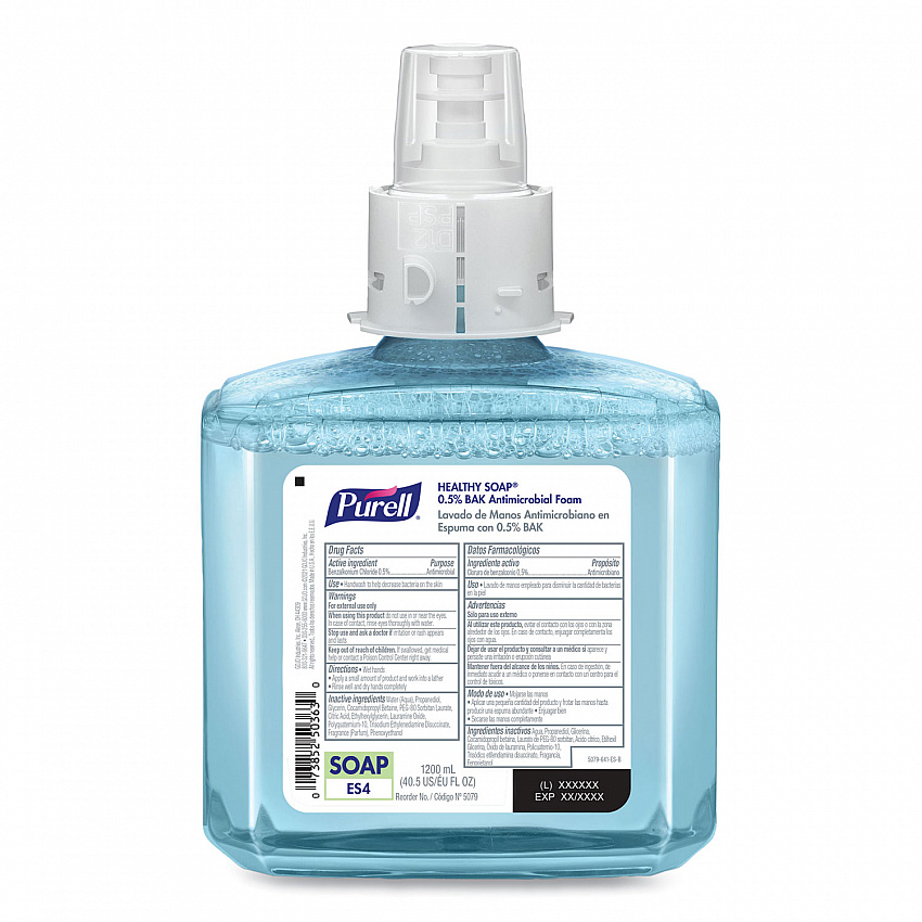 HEALTHY SOAP 0.5% BAK Antimicrobial Foam Refill, For ES4 Dispensers, Light Citrus Floral Scent, 1,200 mL, 2/Carton (507902)