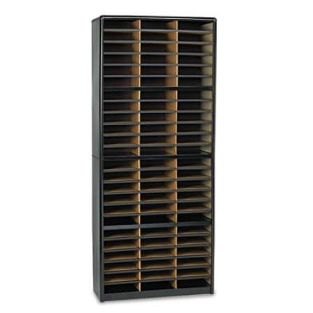 Safco Steel/Fiberboard Literature Sorter, 72 Sections, 32 1/4 x 13 1/2 x 75, Black (7131BL)