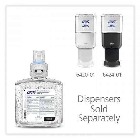 Advanced Hand Sanitizer Gel Refill, 1,200 mL, Clean Scent, For ES6 Dispensers, 2/Carton (646302)