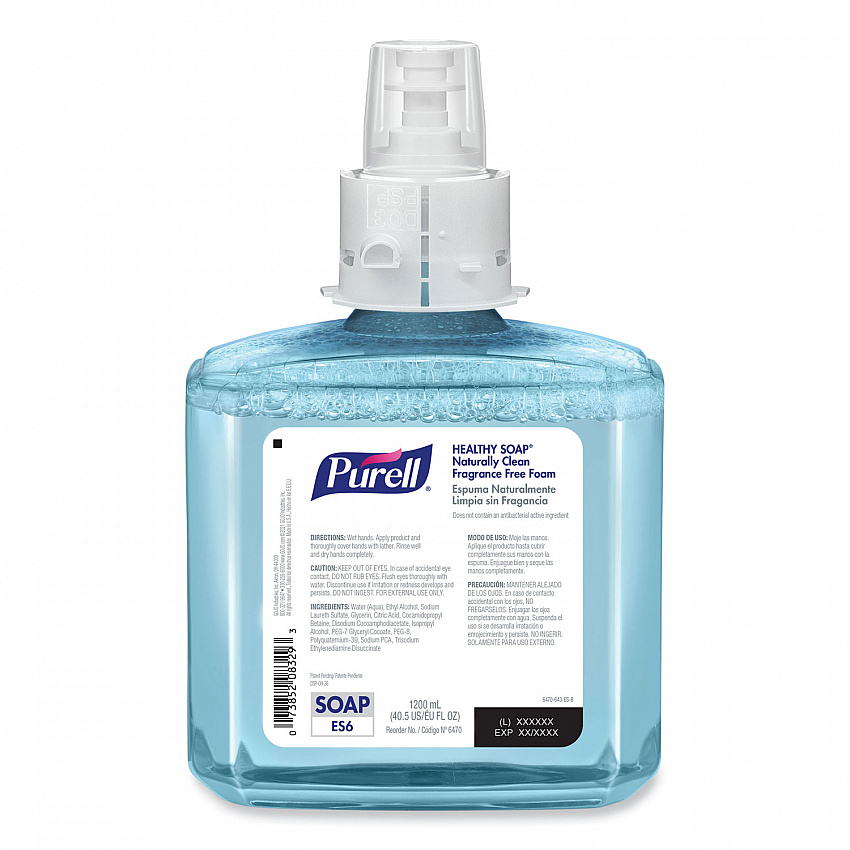CLEAN RELEASE Technology HEALTHY SOAP Naturally Clean Foam Refill, For ES6 Dispensers, Fragrance-Free, 1,200 mL, 2/Carton (647002CT)