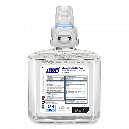 Advanced Hand Sanitizer Foam, For ES8 Dispensers, 1,200 mL Refill, Clean Scent, 2/Carton (775302)