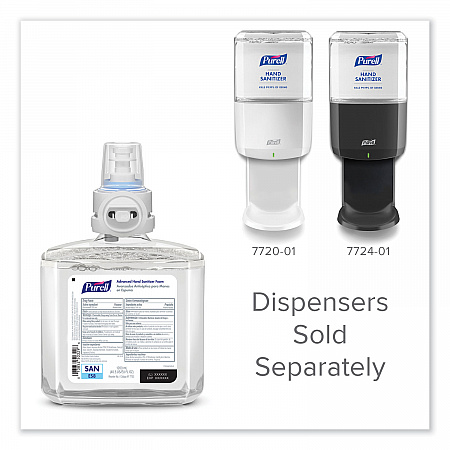 Advanced Hand Sanitizer Foam, For ES8 Dispensers, 1,200 mL Refill, Clean Scent, 2/Carton (775302)