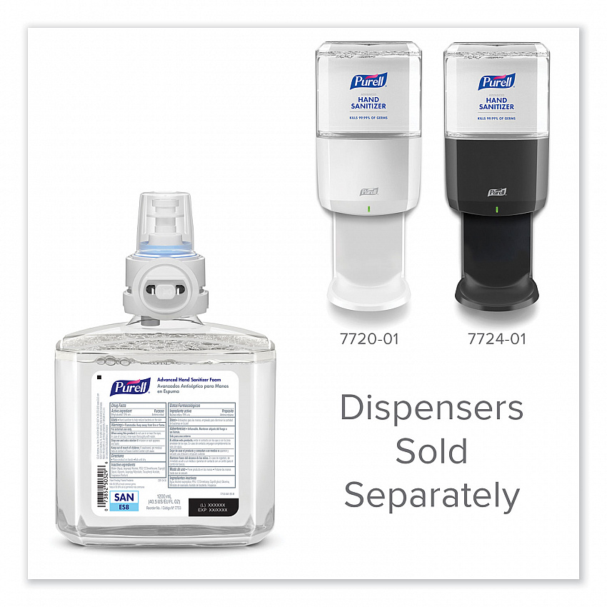 Advanced Hand Sanitizer Foam, For ES8 Dispensers, 1,200 mL Refill, Clean Scent, 2/Carton (775302)
