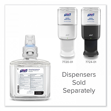 Advanced Hand Sanitizer Gel Refill, 1,200 mL, Clean Scent, For ES8 Dispensers, 2/Carton (776302)