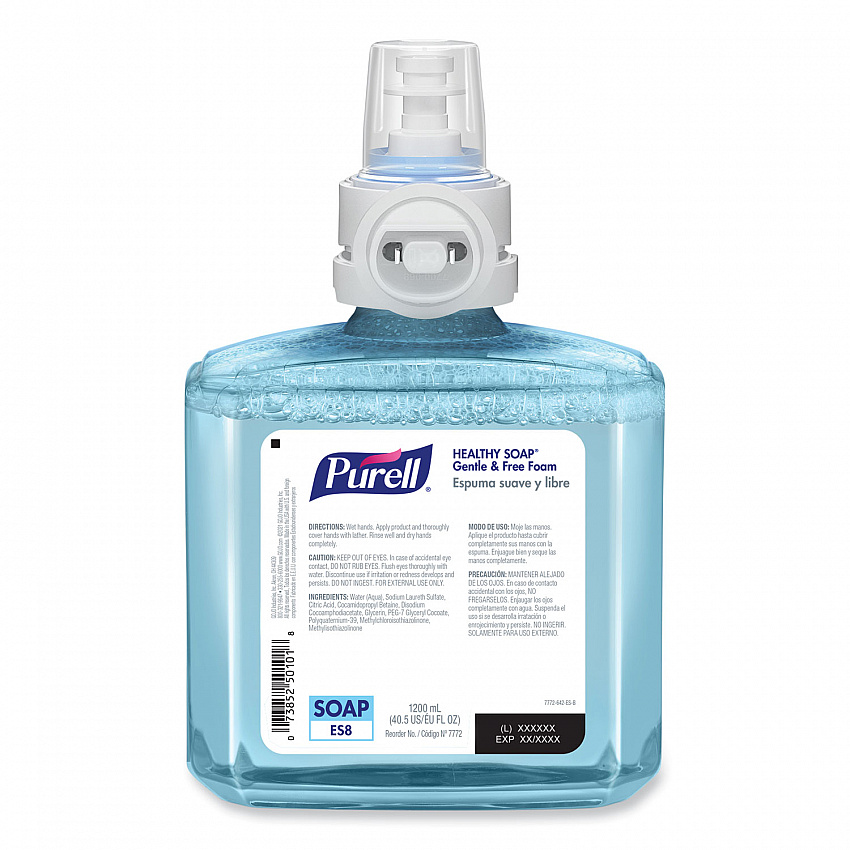 HEALTHY SOAP Gentle and Free Foam Refill, For ES8 Dispensers, Fragrance-Free, 1,200 mL, 2/Carton (777202)