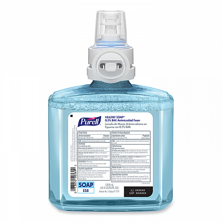 HEALTHY SOAP 0.5% BAK Antimicrobial Foam Refill, For ES8 Dispensers, Light Citrus Floral Scent, 1,200 mL, 2/Carton (777902)