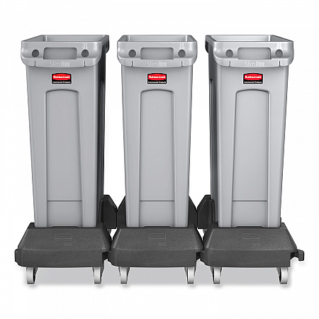 Slim Jim with Venting Channels, 23 gal, Plastic, Gray (354060GY)