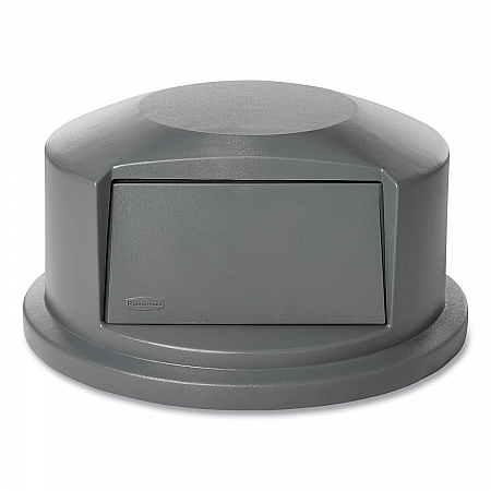 Round BRUTE Dome Top Receptacle, Push Door for 44 gal Containers, 24.81