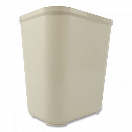 Fiberglass Wastebasket, 7 gal, Fiberglass, Beige (254300BG)