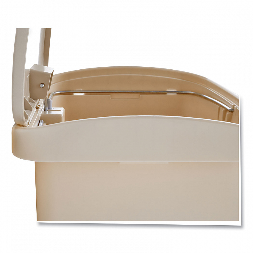 Streamline Resin Step-On Container, Front Step Style, 8 gal, Polyethylene, Beige (1883456)