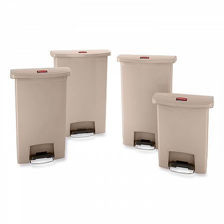 Streamline Resin Step-On Container, Front Step Style, 8 gal, Polyethylene, Beige (1883456)