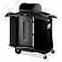 High-Security Housekeeping Cart, Plastic, 3 Shelves, 2 Bins, 22