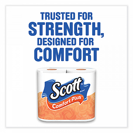 ComfortPlus Toilet Paper, Mega Roll, Septic Safe, 1-Ply, White, 425 Sheets/Roll, 12 Rolls/Pack (54245)