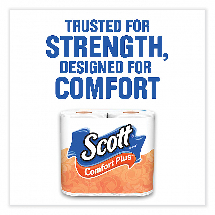 ComfortPlus Toilet Paper, Mega Roll, Septic Safe, 1-Ply, White, 425 Sheets/Roll, 12 Rolls/Pack (54245)