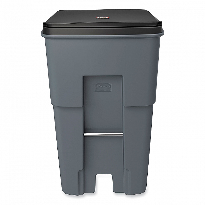 Brute Roll-Out Heavy-Duty Container, 95 gal, Polyethylene, Gray (9W22GY)