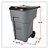 Brute Roll-Out Heavy-Duty Container, 95 gal, Polyethylene, Gray (9W22GY)
