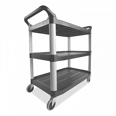 Xtra Utility Cart with Open Sides, Plastic, 3 Shelves, 300 lb Capacity, 20
