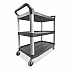 Xtra Utility Cart with Open Sides, Plastic, 3 Shelves, 300 lb Capacity, 20