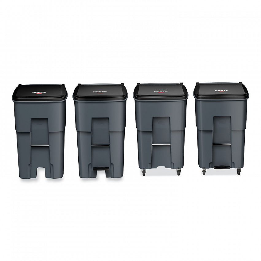 Brute Roll-Out Heavy-Duty Container, 95 gal, Polyethylene, Gray (9W22GY)