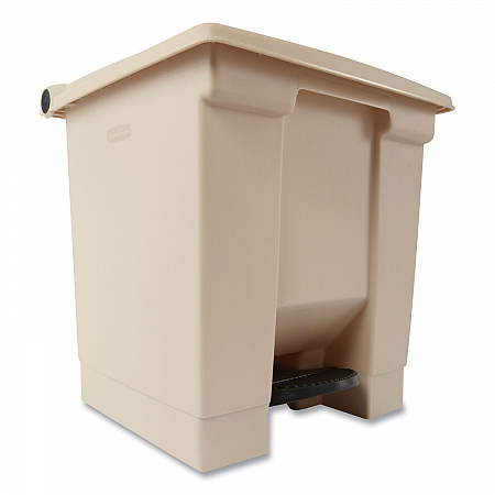 Indoor Utility Step-On Waste Container, 8 gal, Plastic, Beige (6143BEI)