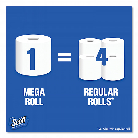 ComfortPlus Toilet Paper, Mega Roll, Septic Safe, 1-Ply, White, 425 Sheets/Roll, 12 Rolls/Pack (54245)