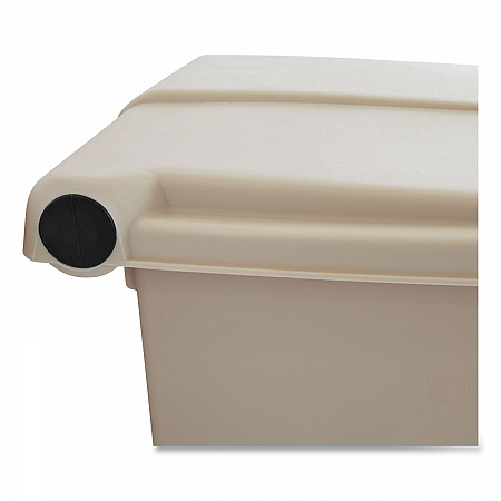 Indoor Utility Step-On Waste Container, 12 gal, Plastic, Beige (6144BEI)