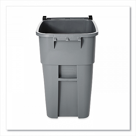 Rollout Container, 50 gal, Molded Plastic, Gray (9W27GY)