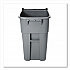 Rollout Container, 50 gal, Molded Plastic, Gray (9W27GY)