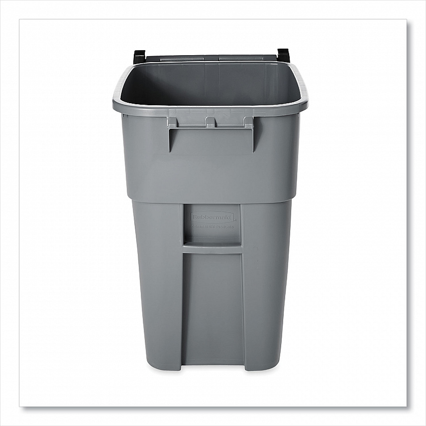 Rollout Container, 50 gal, Molded Plastic, Gray (9W27GY)