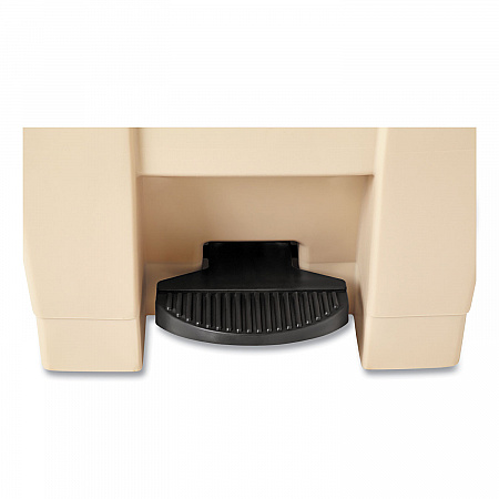 Indoor Utility Step-On Waste Container, 12 gal, Plastic, Beige (6144BEI)