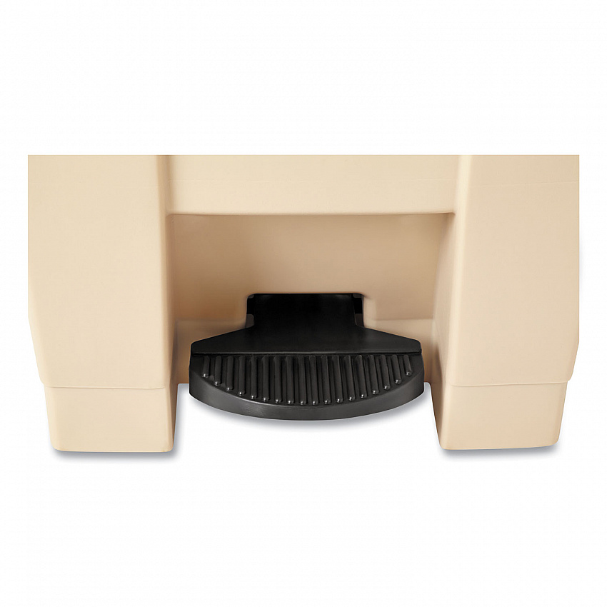 Indoor Utility Step-On Waste Container, 12 gal, Plastic, Beige (6144BEI)